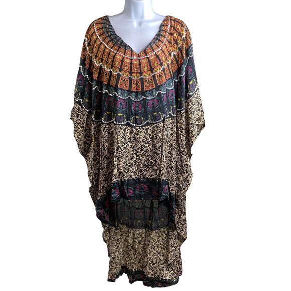 Style Park 1 Bali Women's Handmade‎ Boho Kaftan Dress One Size Flowy Hippie Chic - Picture 1 of 11